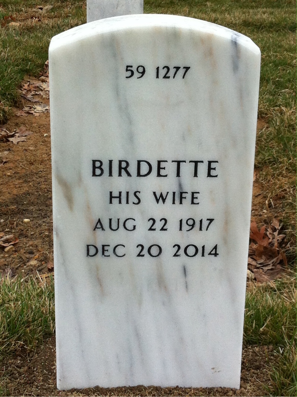 Back of headstone — Jessie Myles