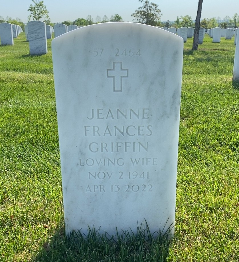 Back of headstone — George A Griffin