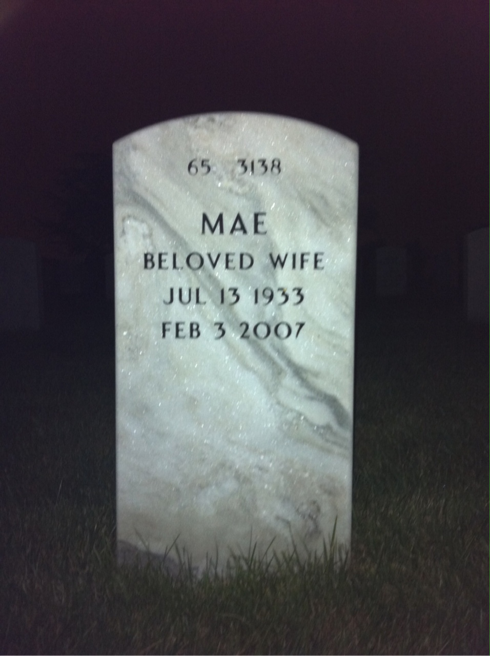 Back of headstone — James Markley