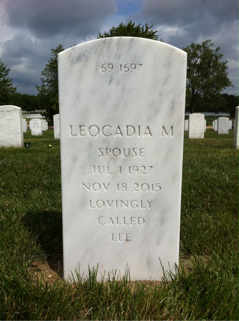 Back of headstone — Frank Freeman