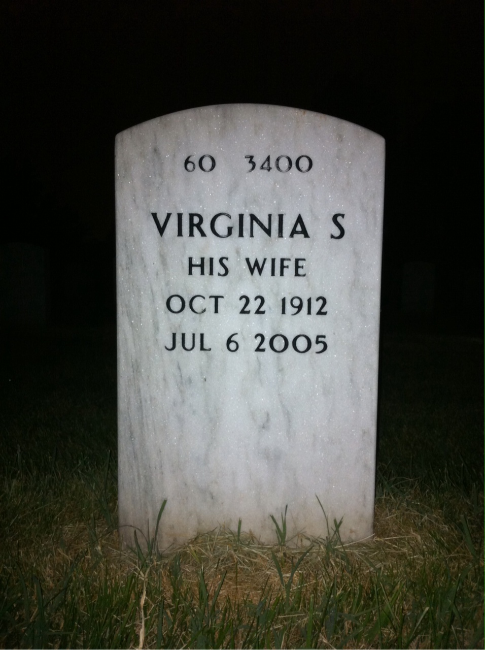 Back of headstone — Frank Upham