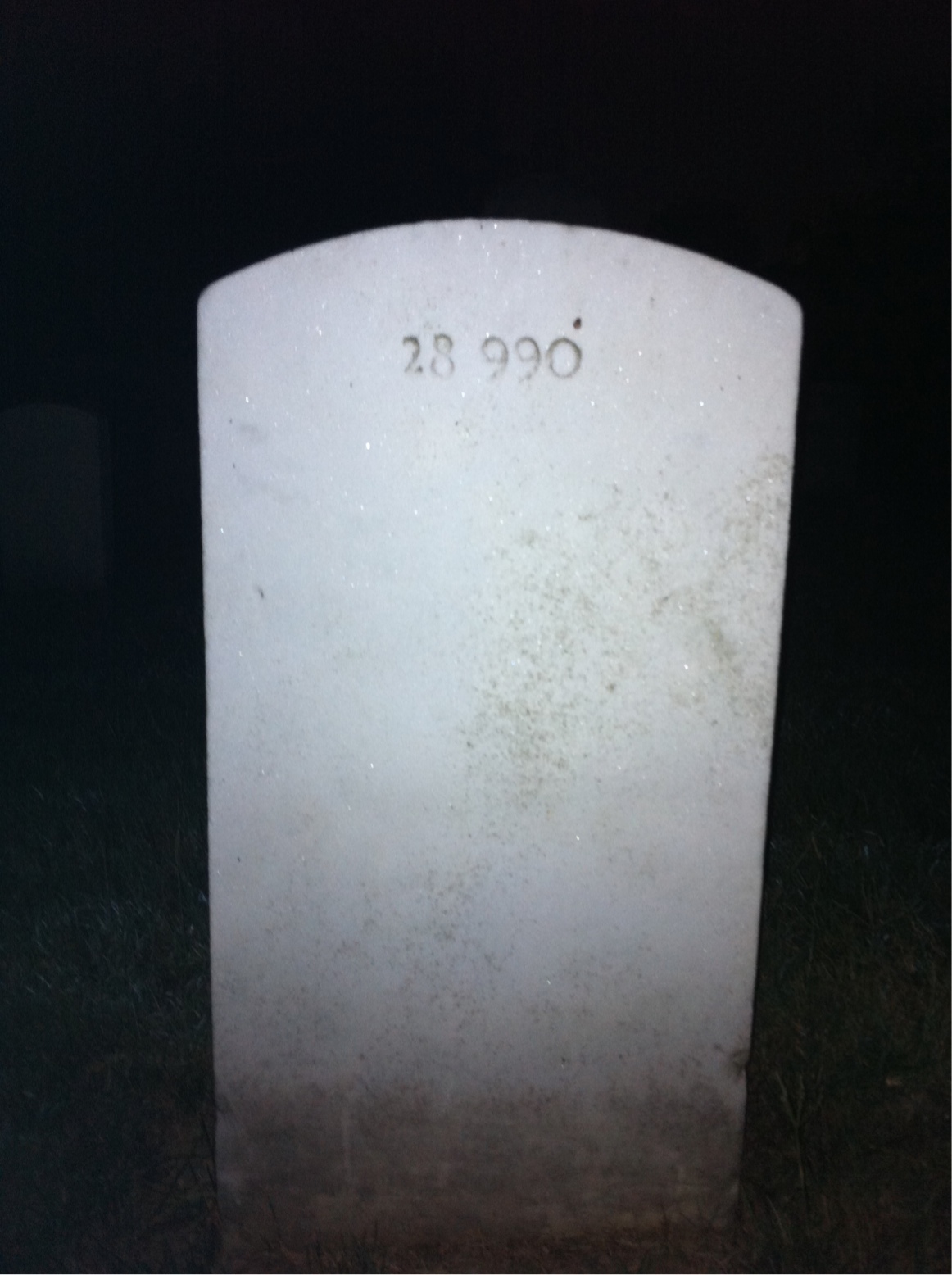 Back of headstone — Jacob Adams