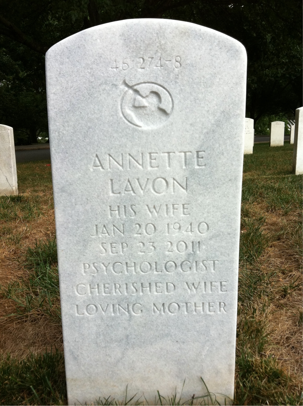 Back of headstone — Wilbur Dorris Wright