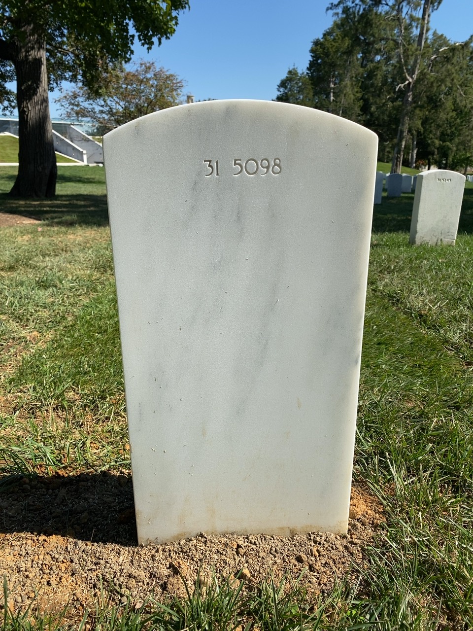 Back of headstone — John Mitchell