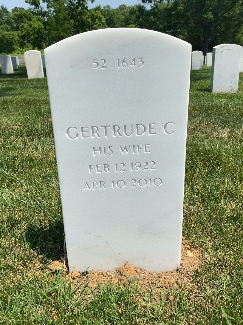 Back of headstone — Harold R Richards