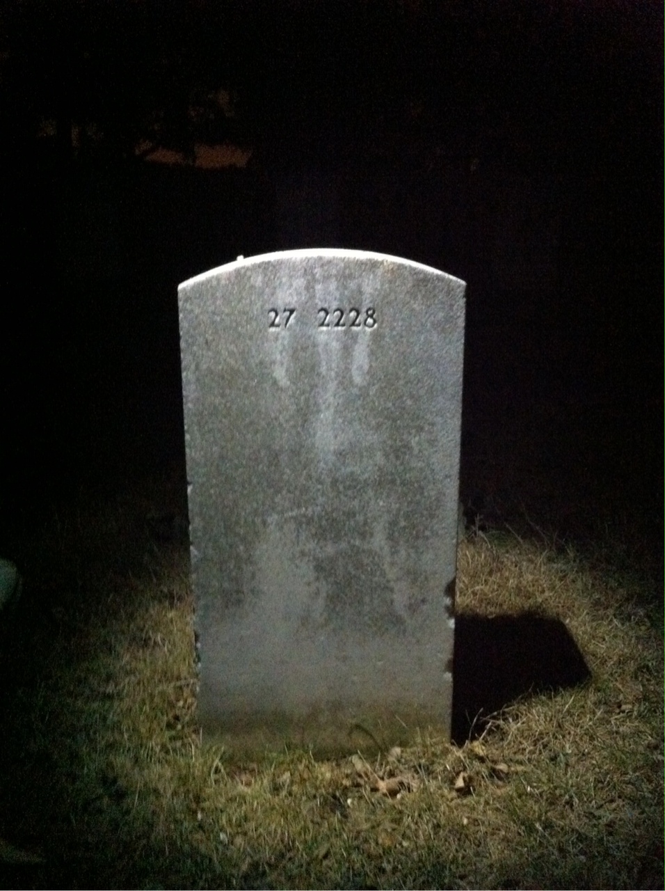 Back of headstone — Mark Addison