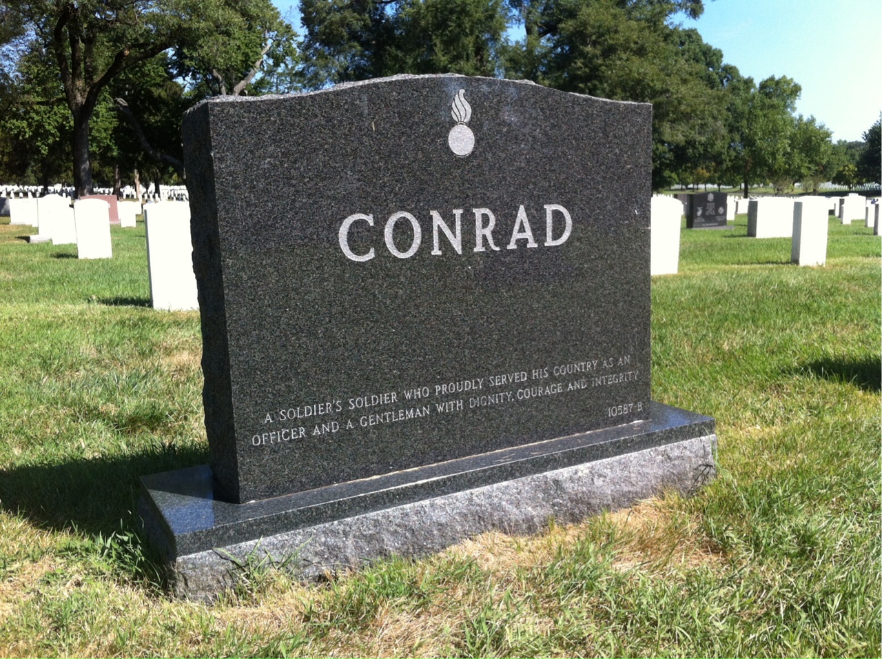 Back of headstone — Charles Conrad