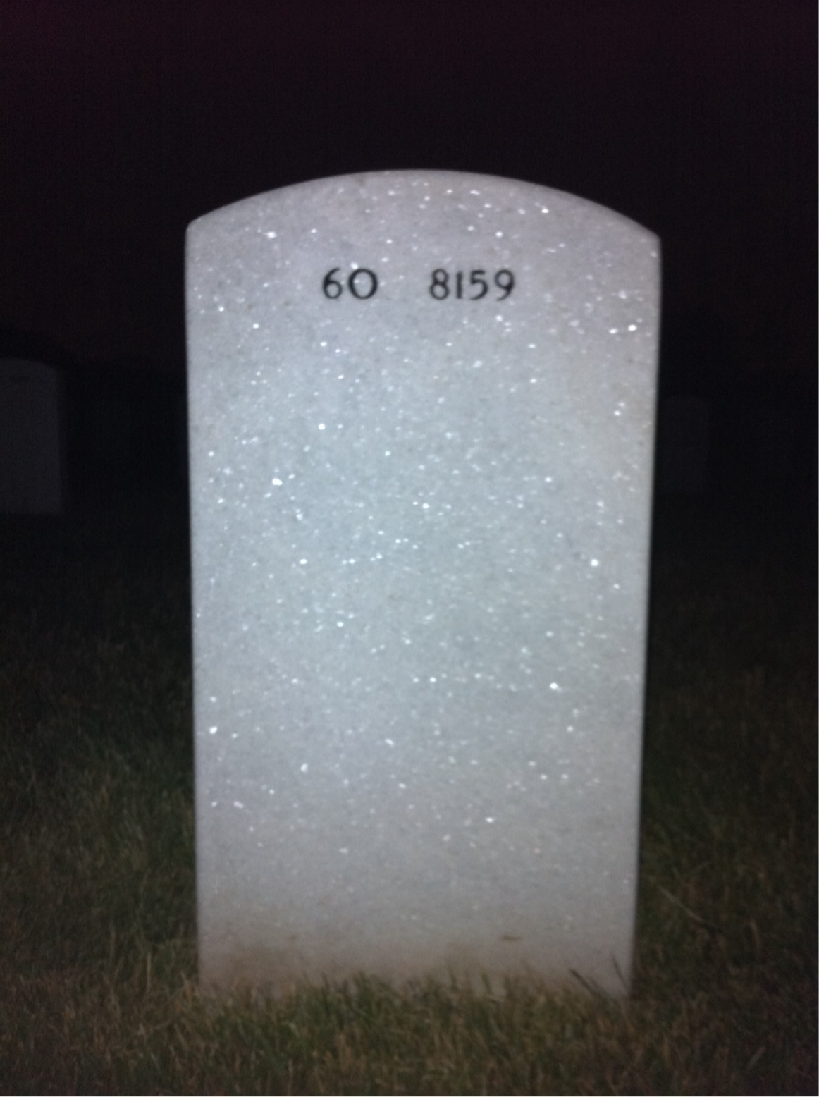 Back of headstone — Johnny Walls