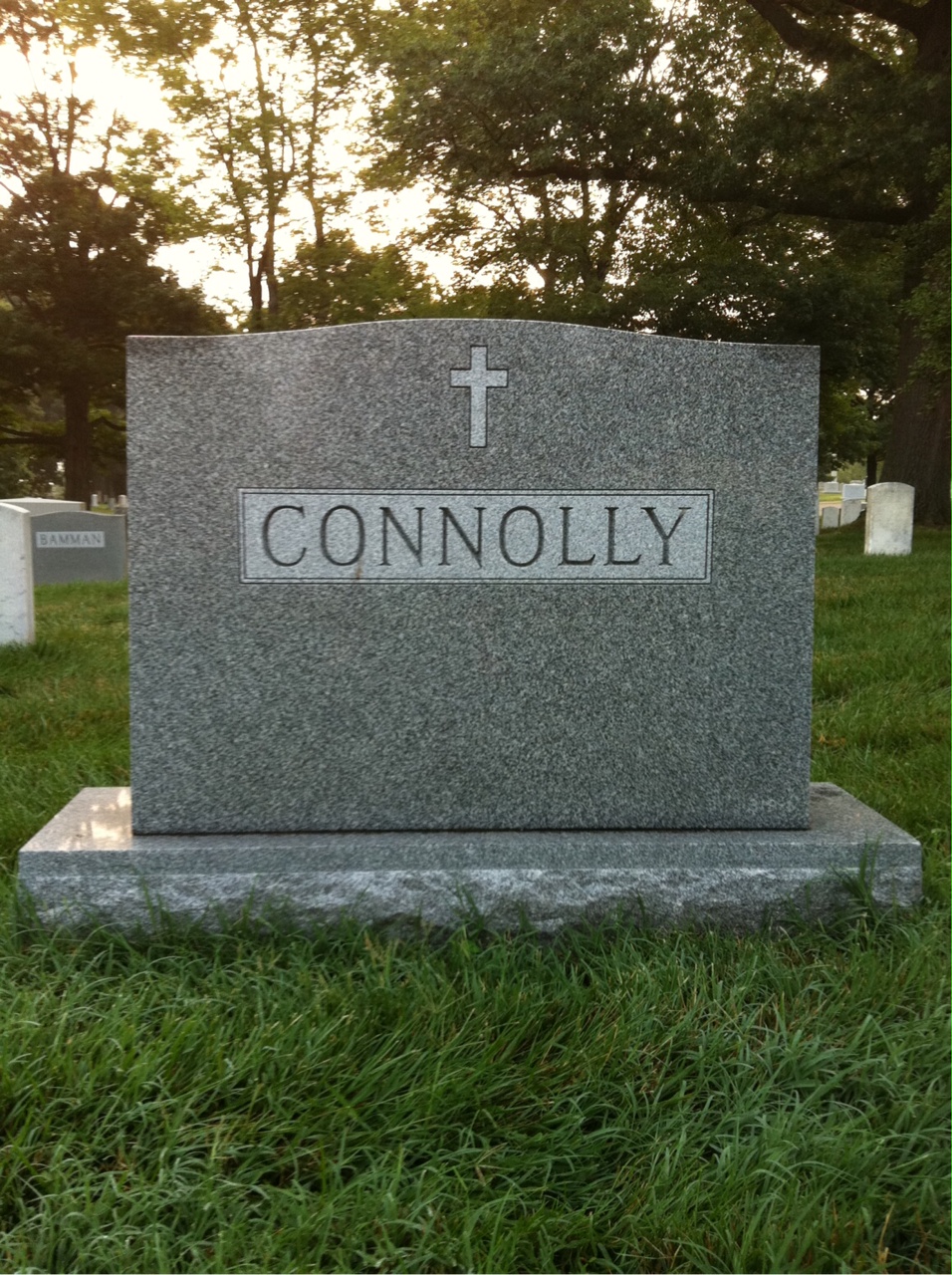 Back of headstone — George Connolly