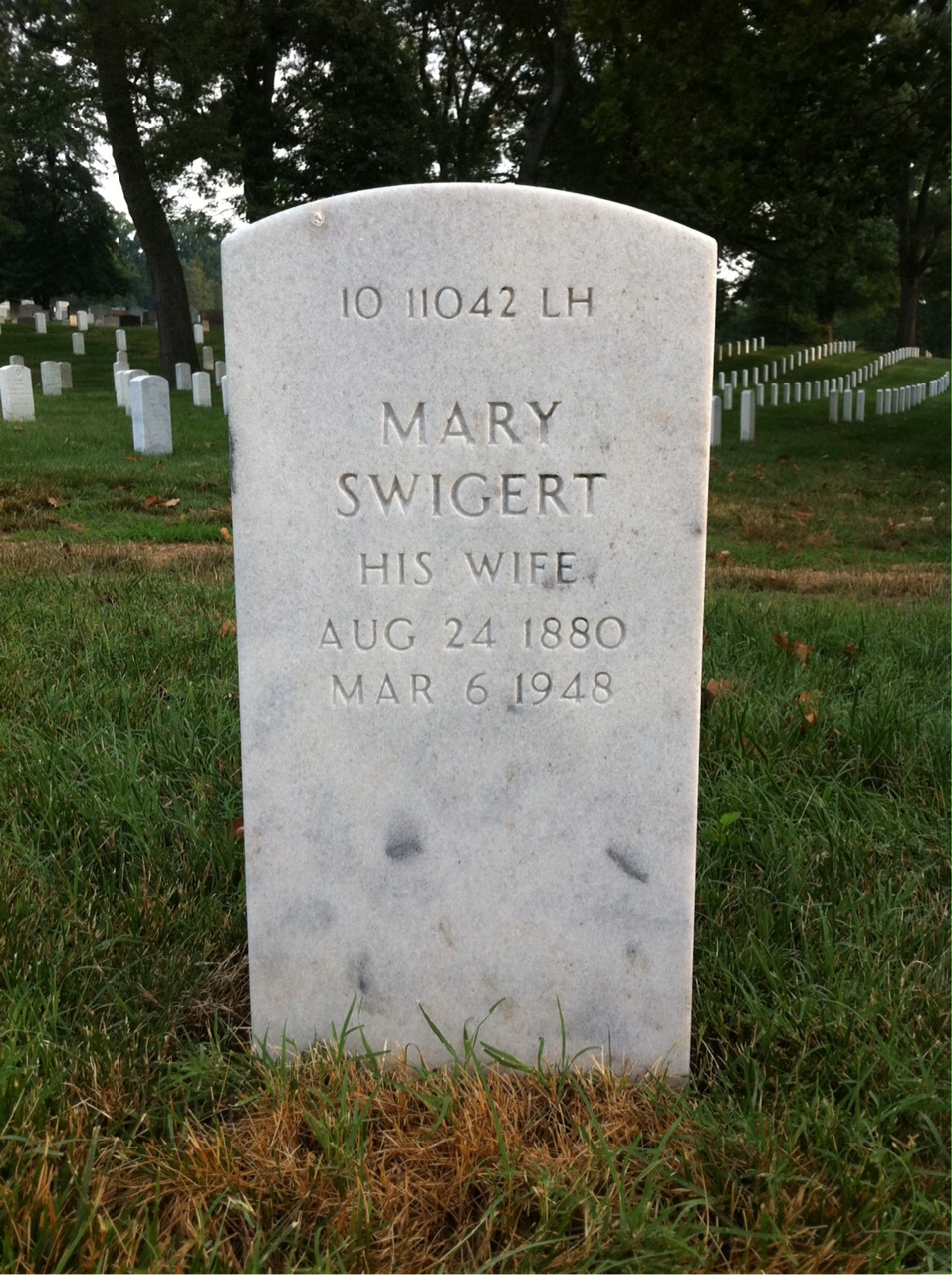 Back of headstone — Mary Moore