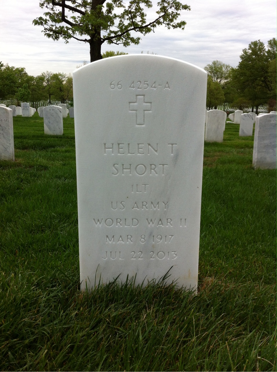 Back of headstone — James Short