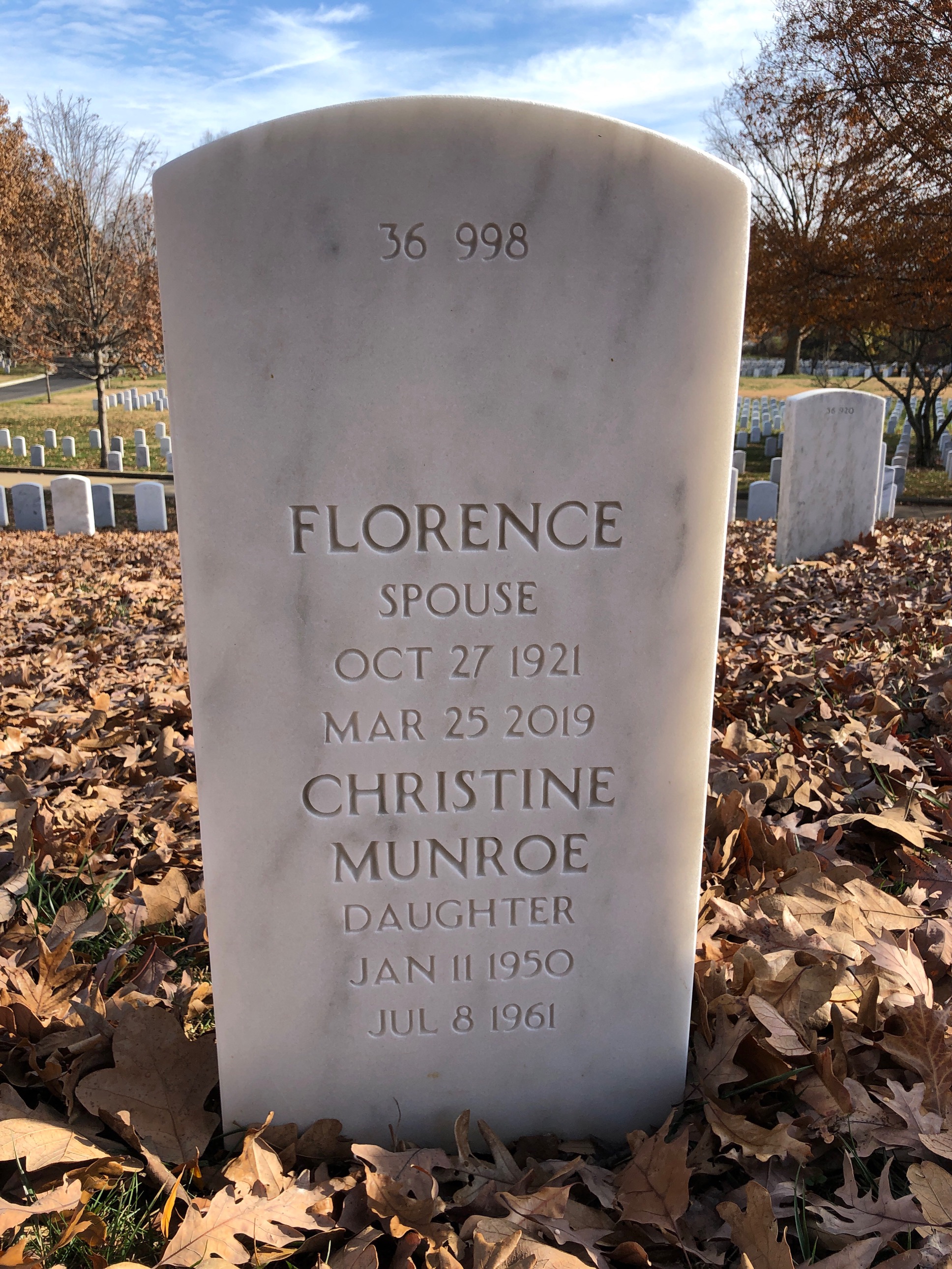 Back of headstone — Eddie Daniel