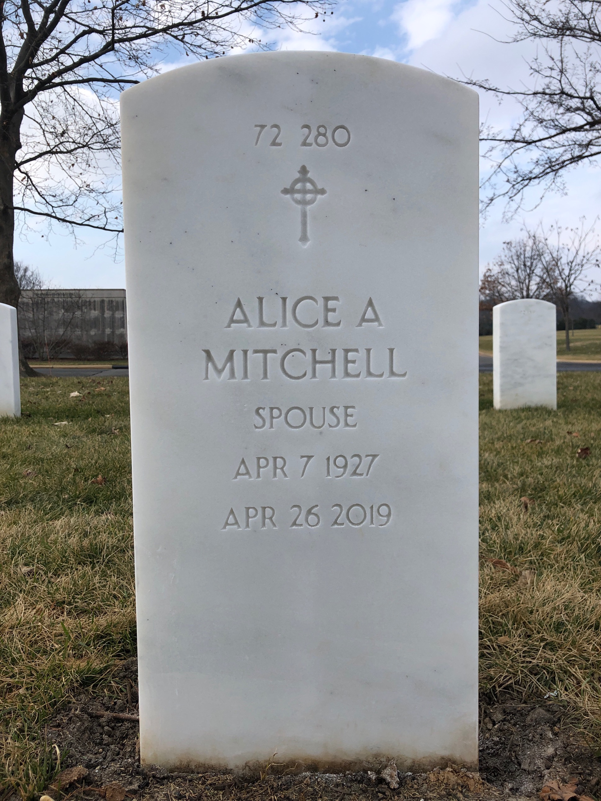 Back of headstone — John Mitchell