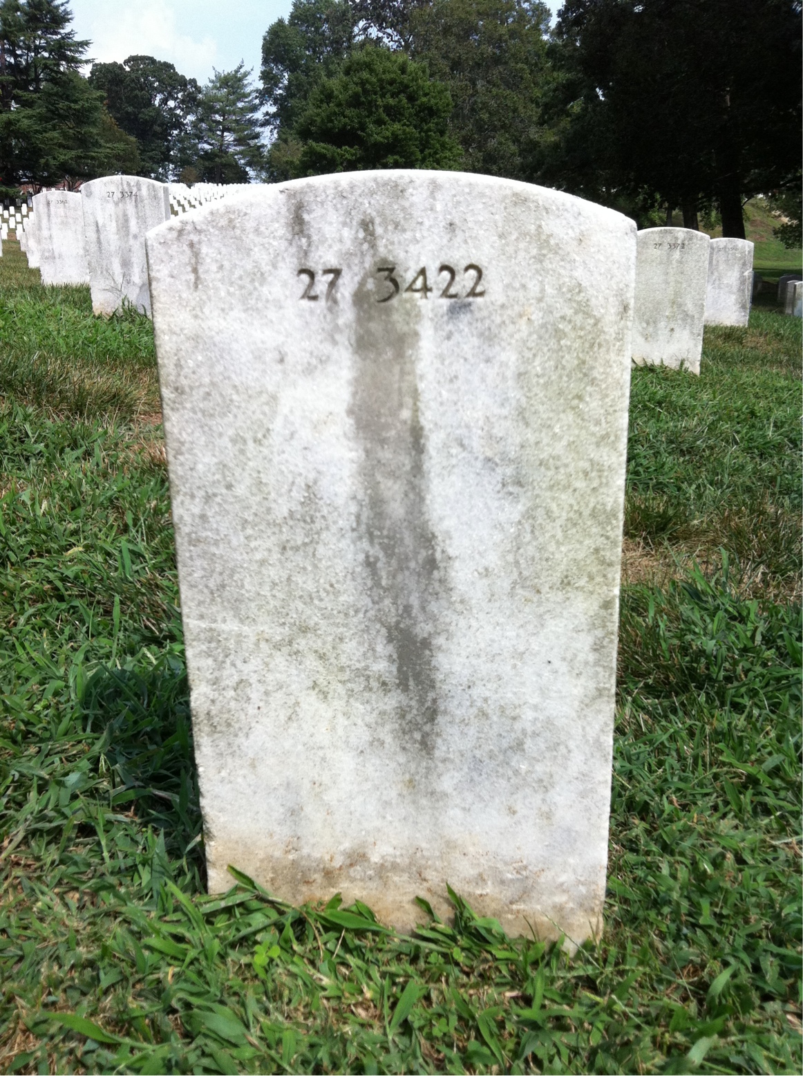 Back of headstone — Not Captured Mitchell