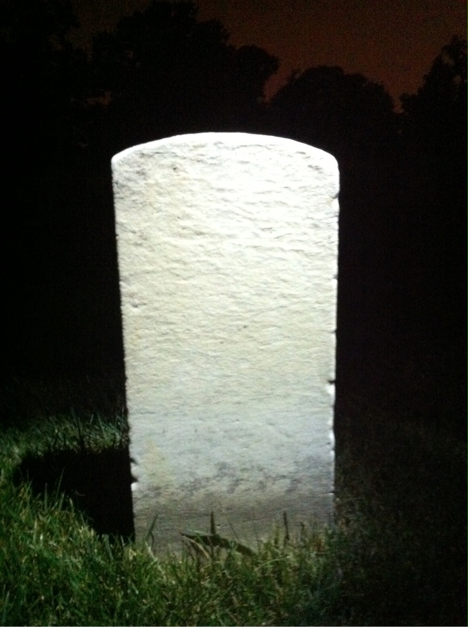 Back of headstone — John Baker