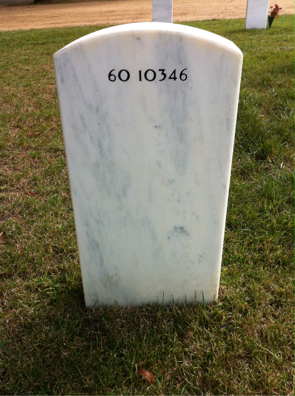 Back of headstone — Mitchell Lee Brittingham