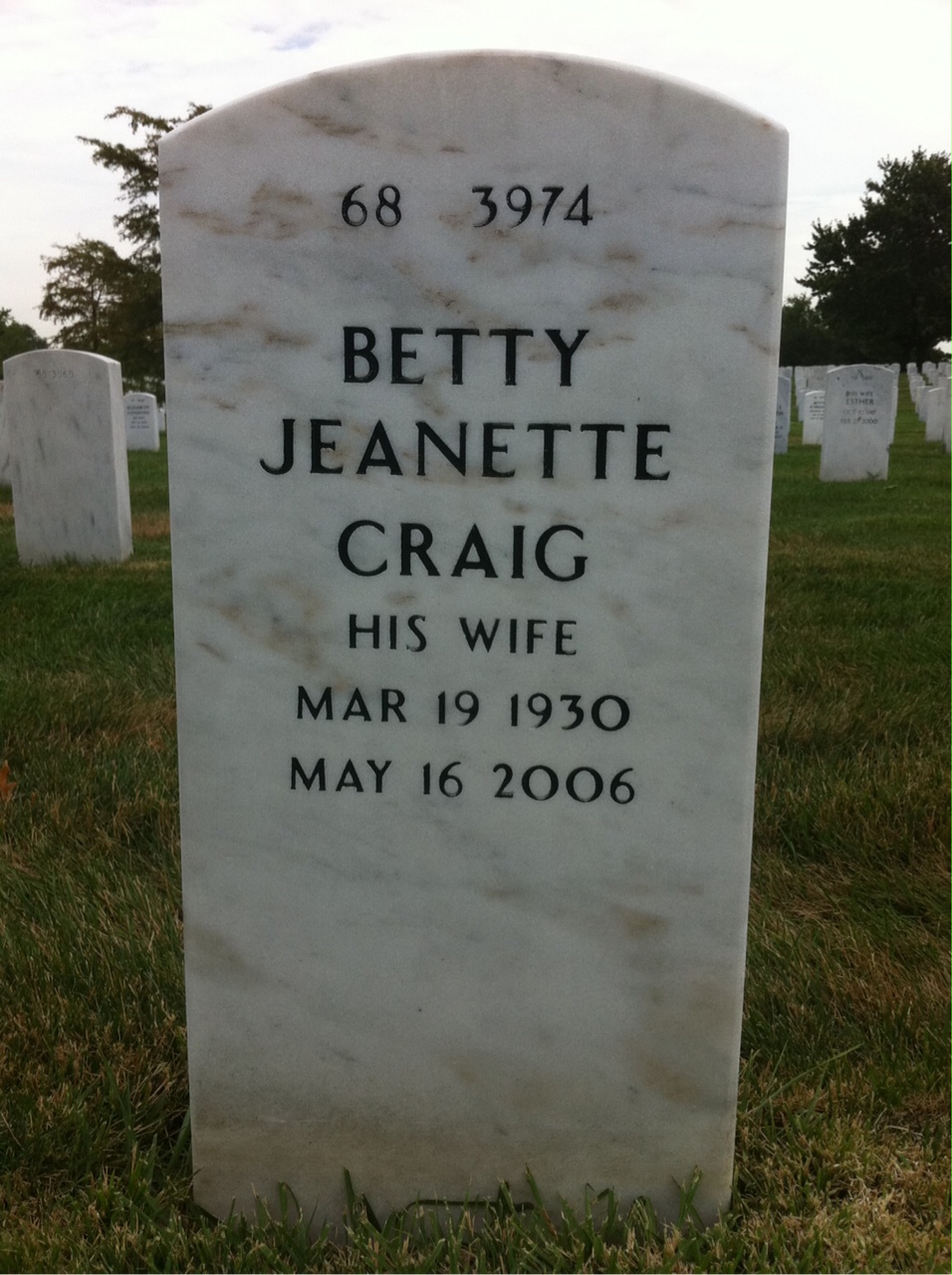 Back of headstone — Hollis Hambrick