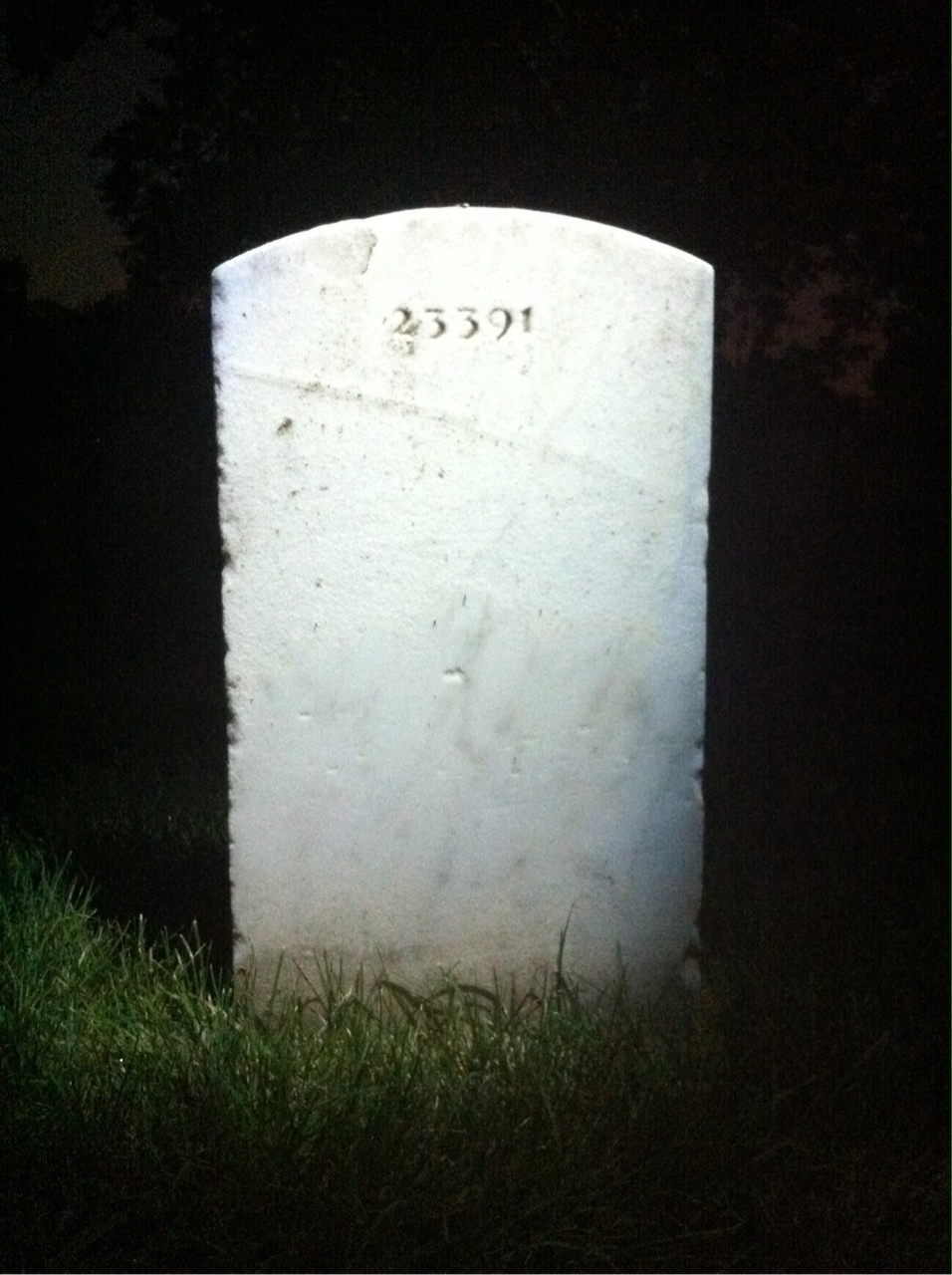 Back of headstone — Hugh Moore