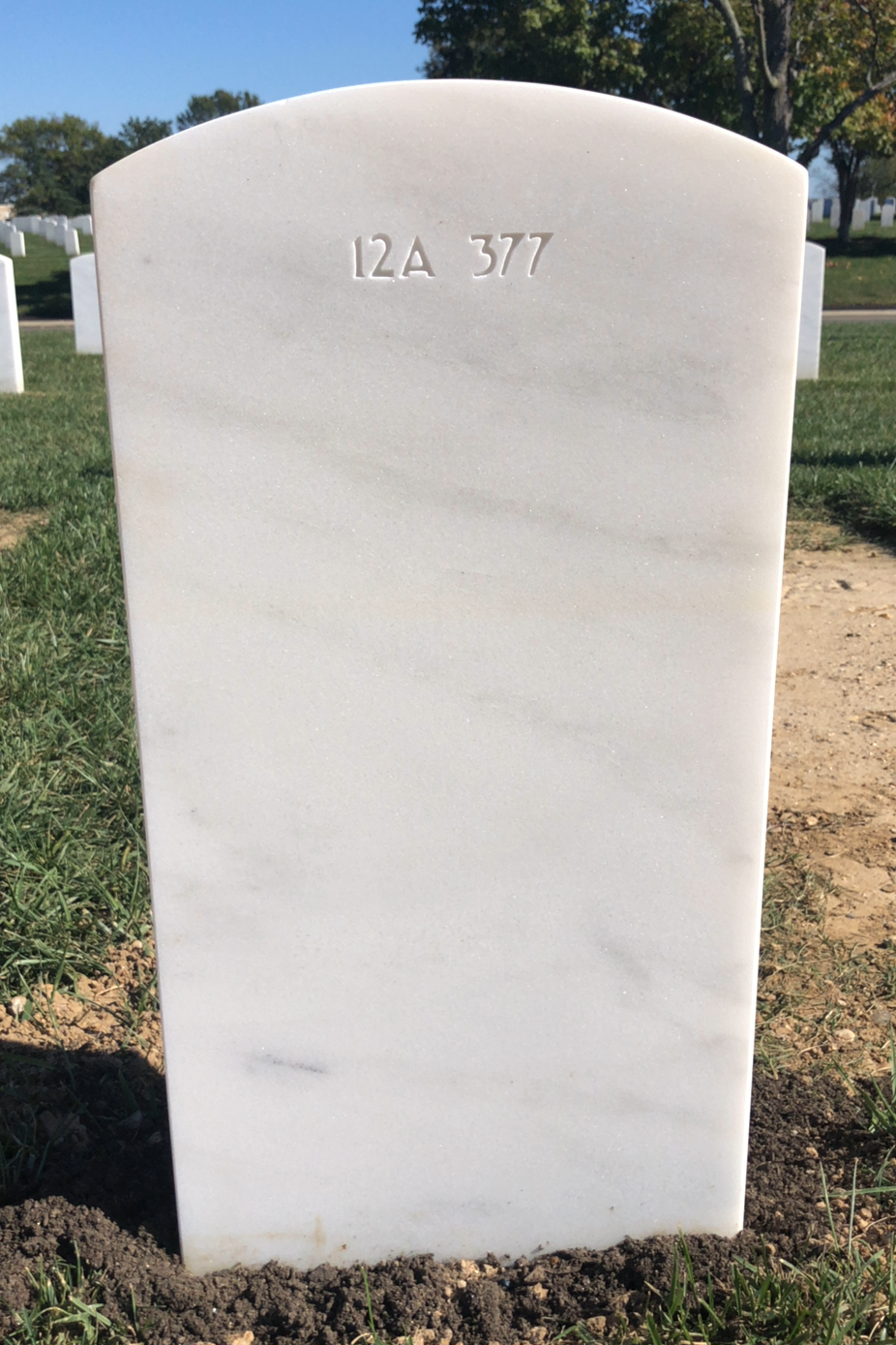 Back of headstone — James Adams