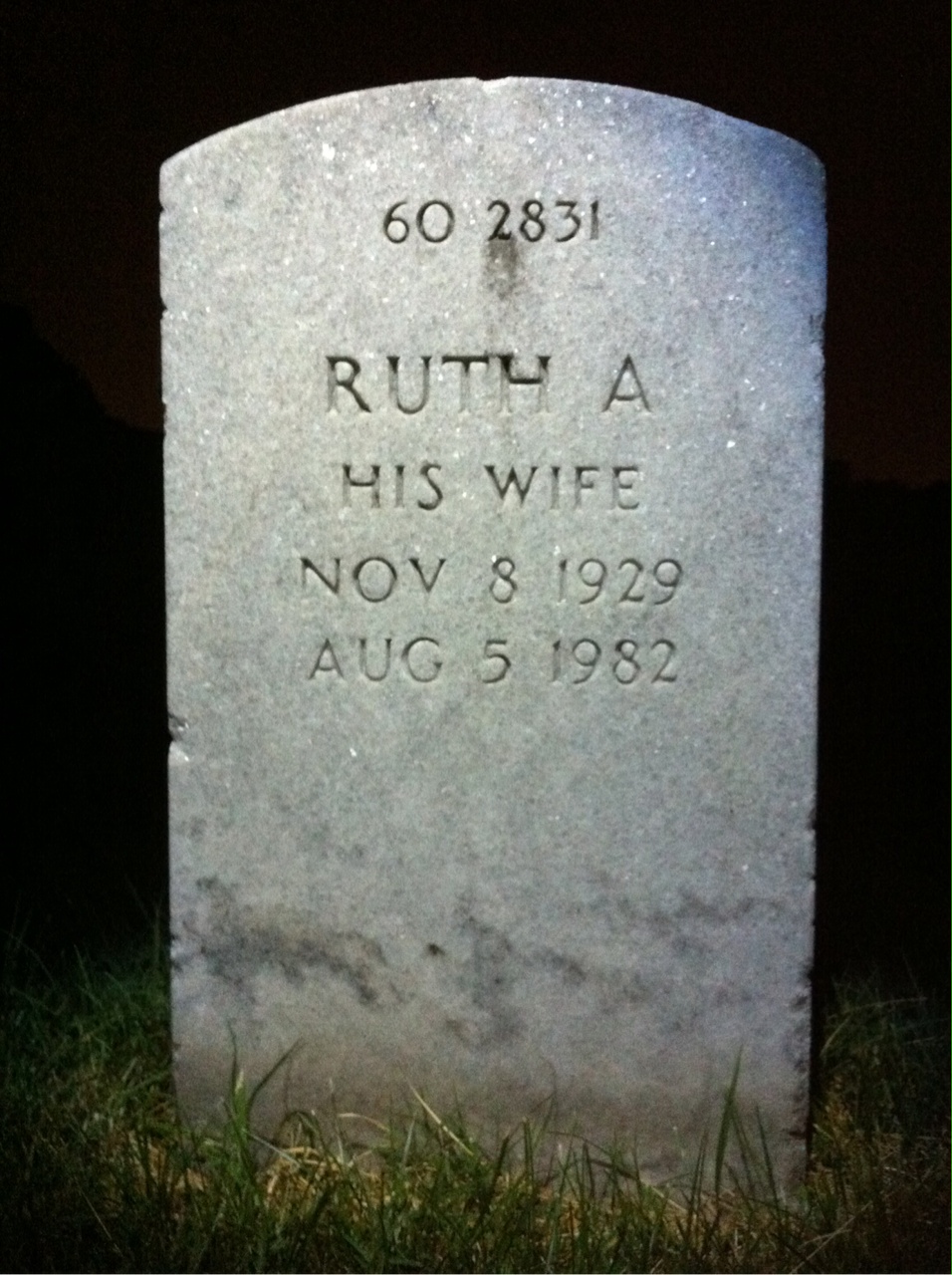 Back of headstone — Harold Athan