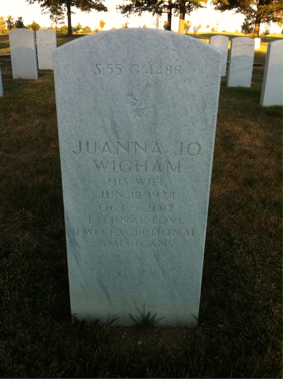 Back of headstone — Edgar Bigelow