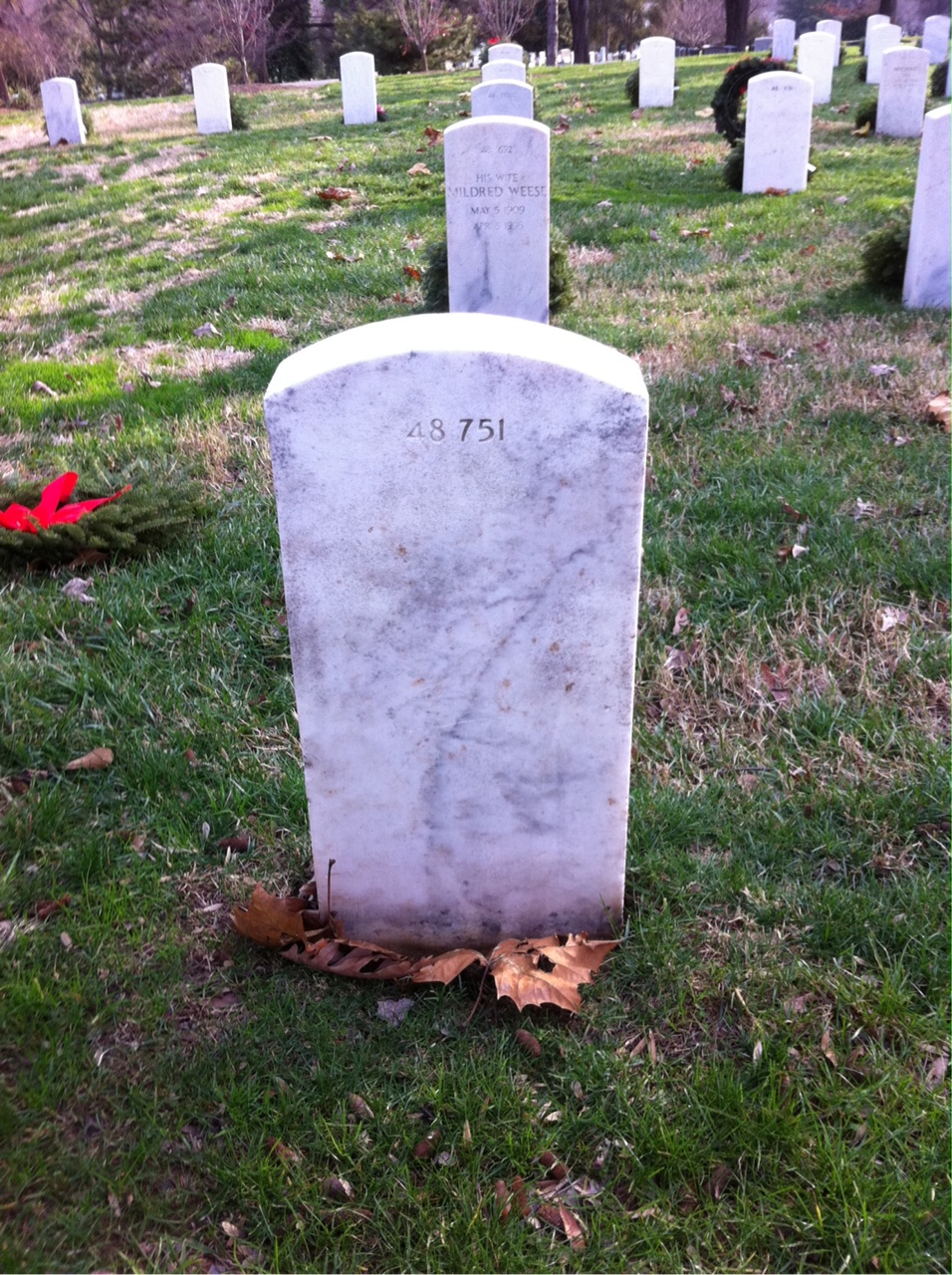 Back of headstone — Lillian Myers
