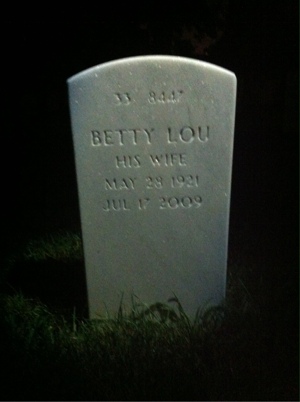 Back of headstone — Donald Metzler