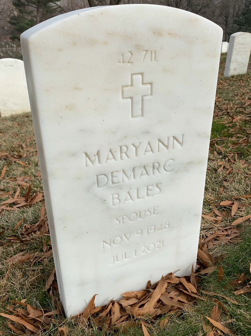 Back of headstone — James Bales