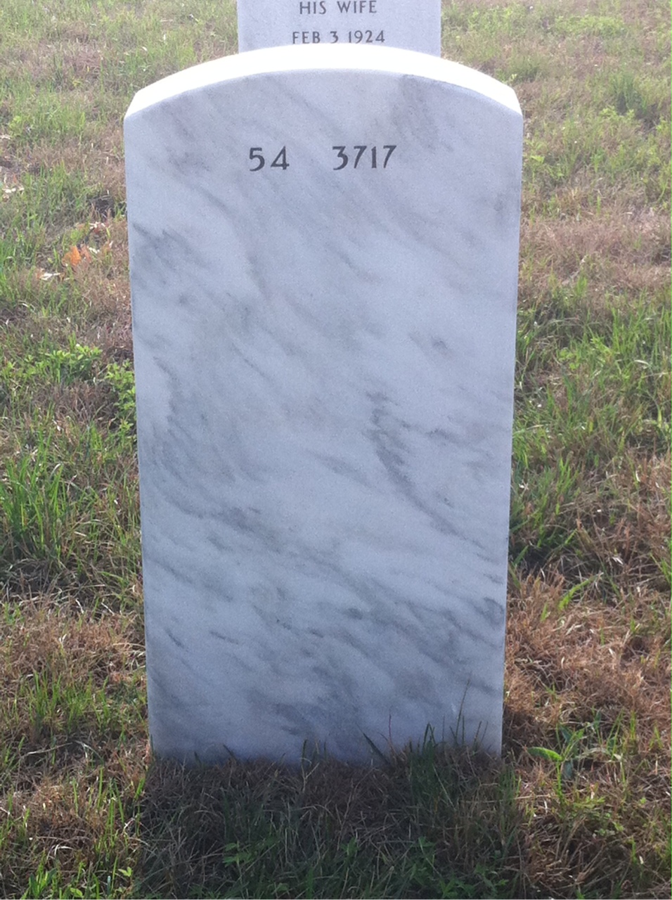 Back of headstone — James Haugen