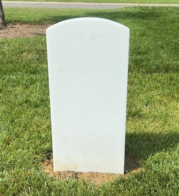 Back of headstone — Paul Corbin