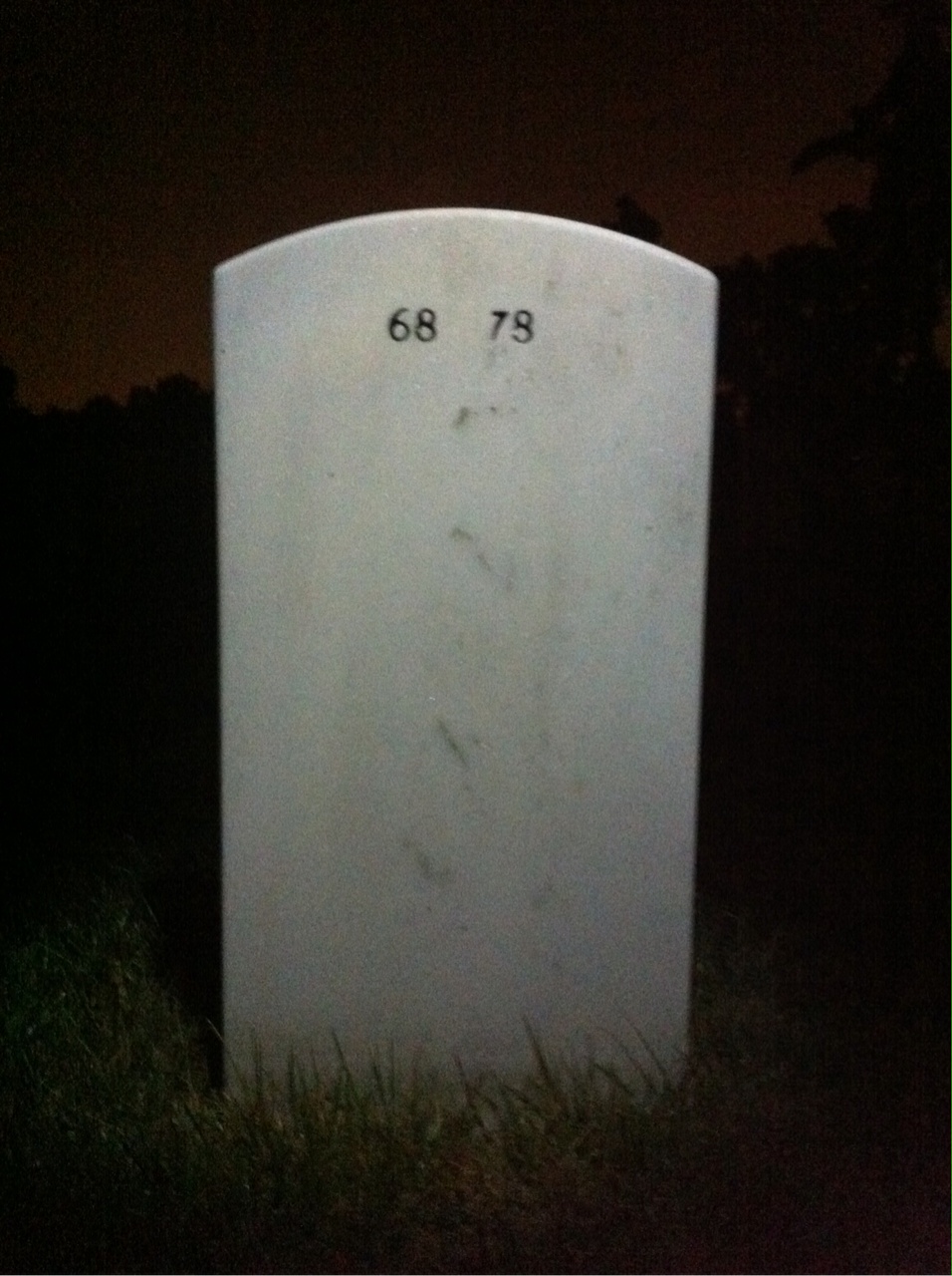 Back of headstone — James Howard