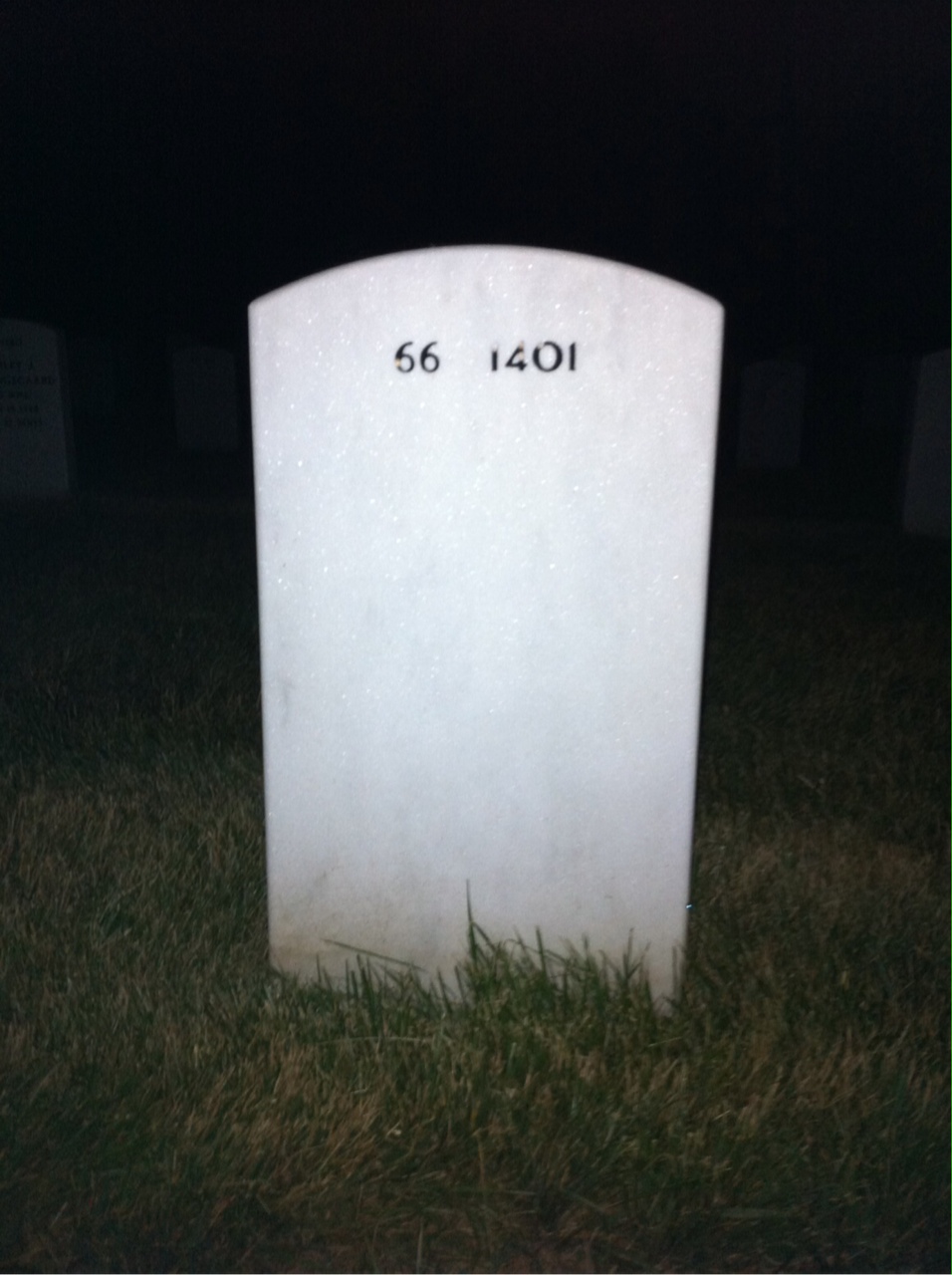 Back of headstone — Arthur Williams