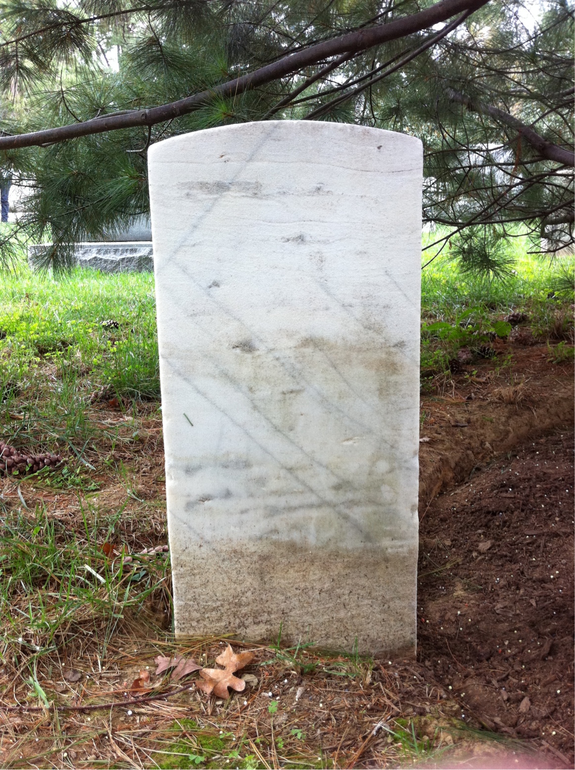 Back of headstone — William Miner