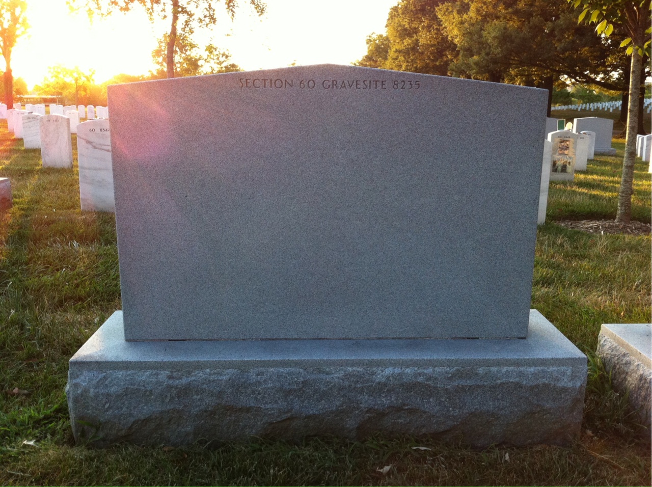 Back of headstone — James Lewis