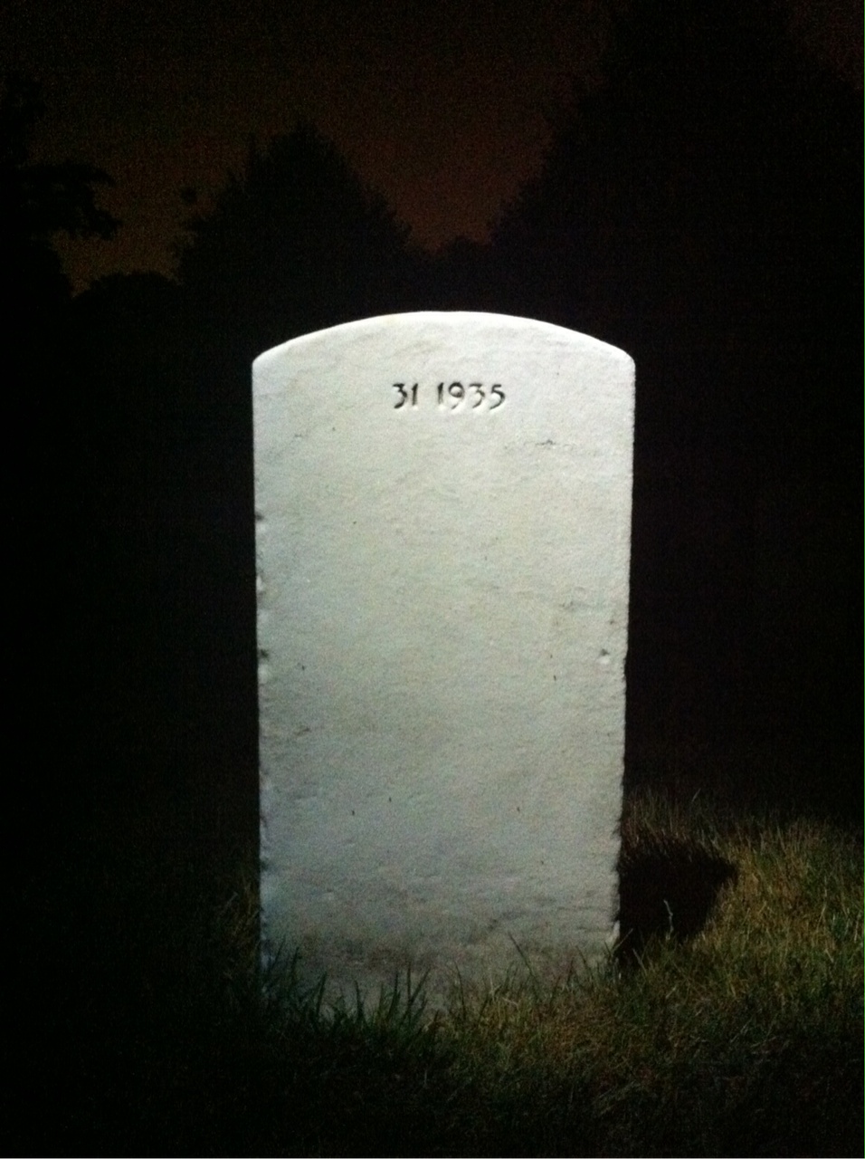 Back of headstone — Kenneth Abbott