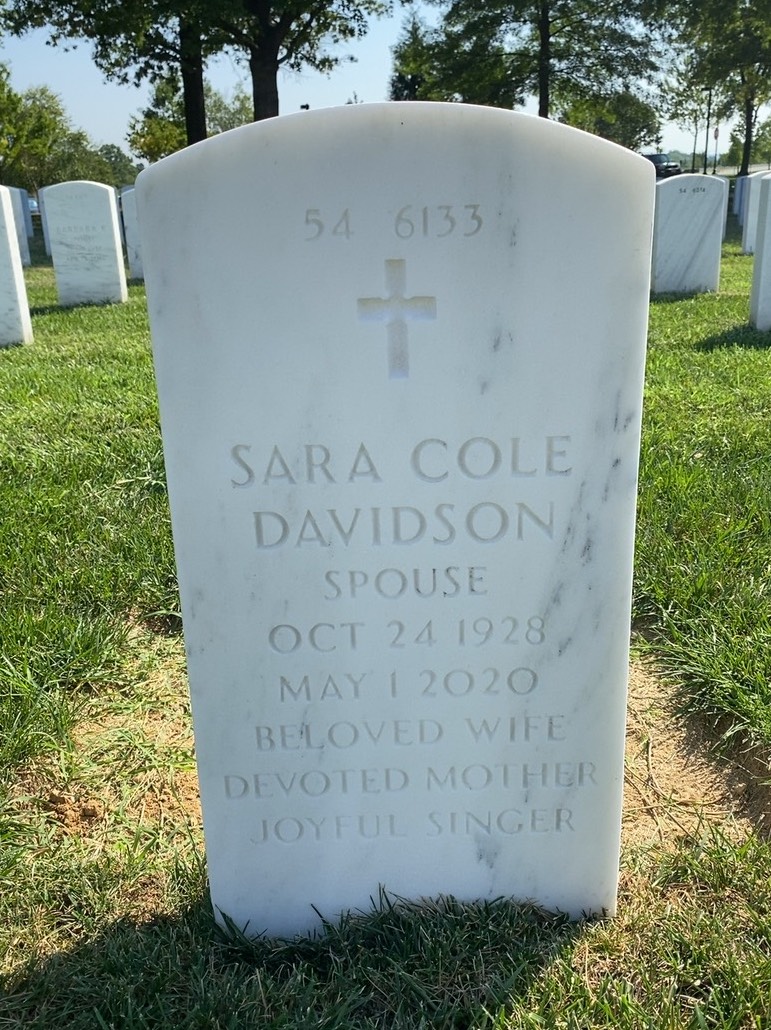 Back of headstone — John Davidson