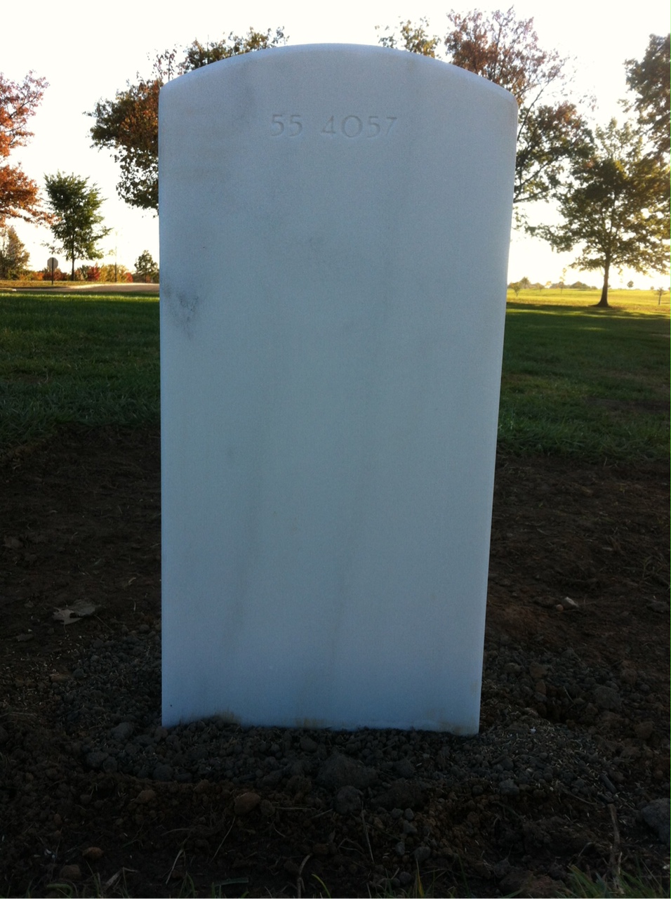 Back of headstone — Eugene Moring