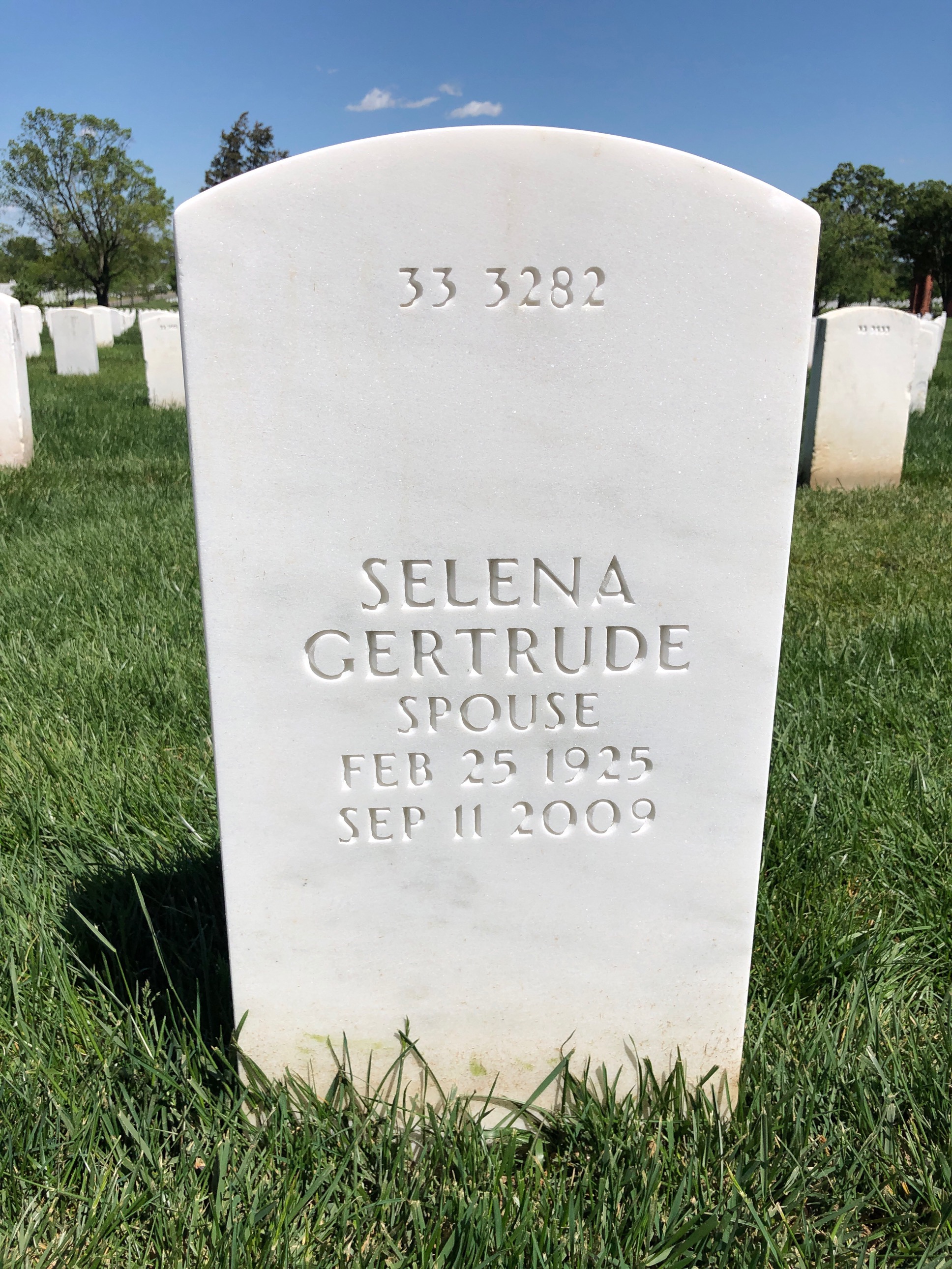 Back of headstone — Horace Knight