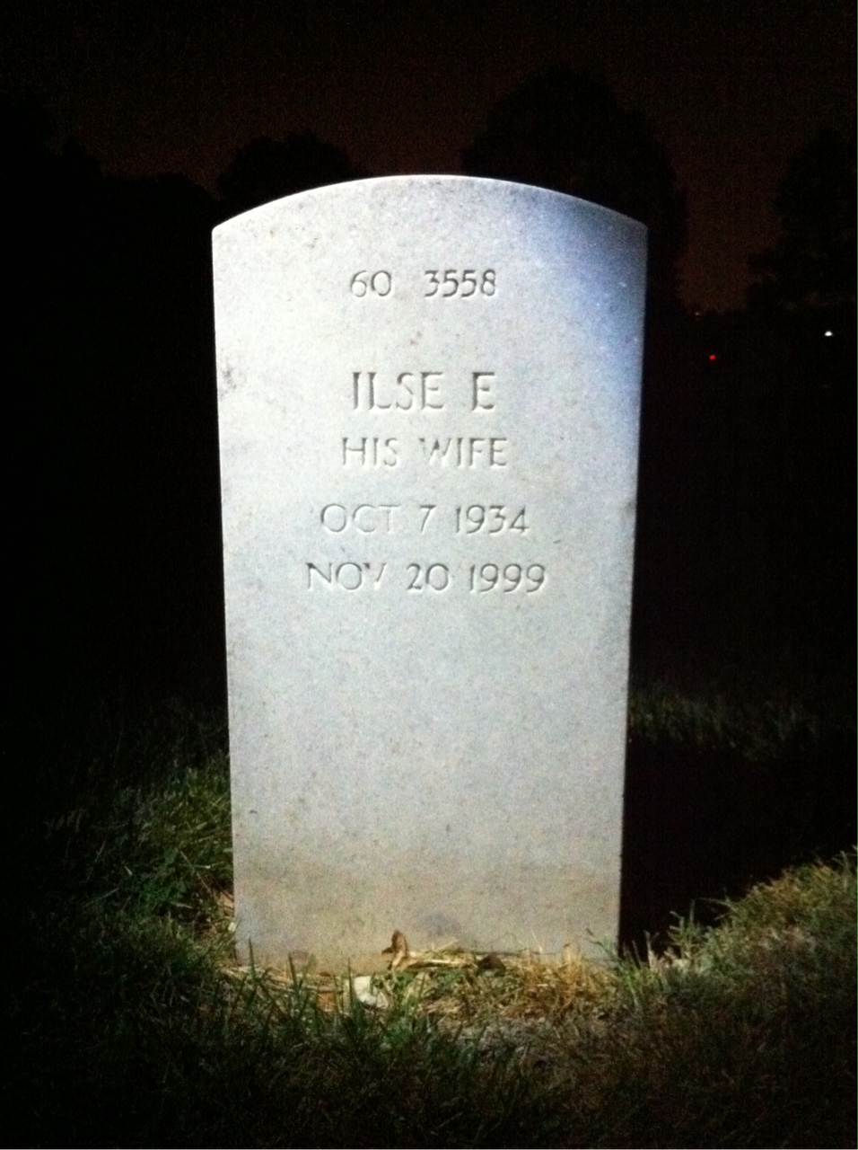 Back of headstone — William L Shanley