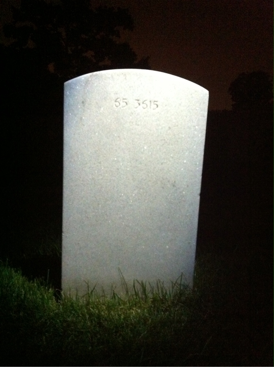 Back of headstone — Everett V Garwig
