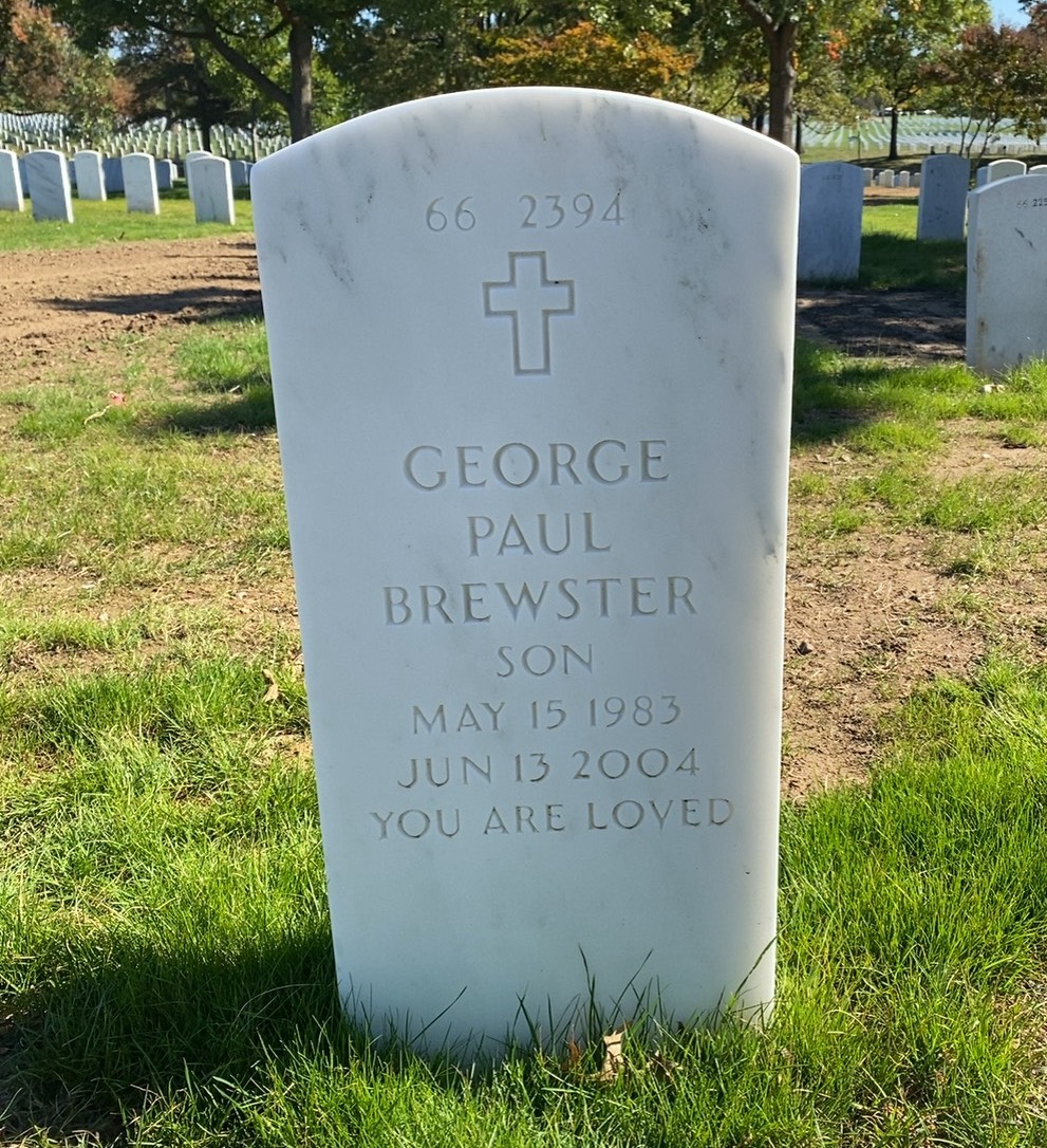 Back of headstone — Albert Brewster