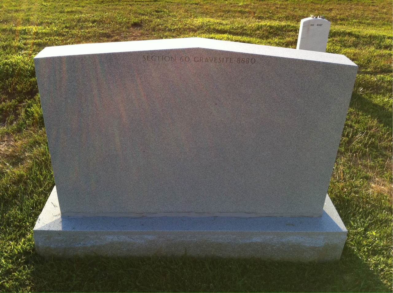 Back of headstone — Warren Orr
