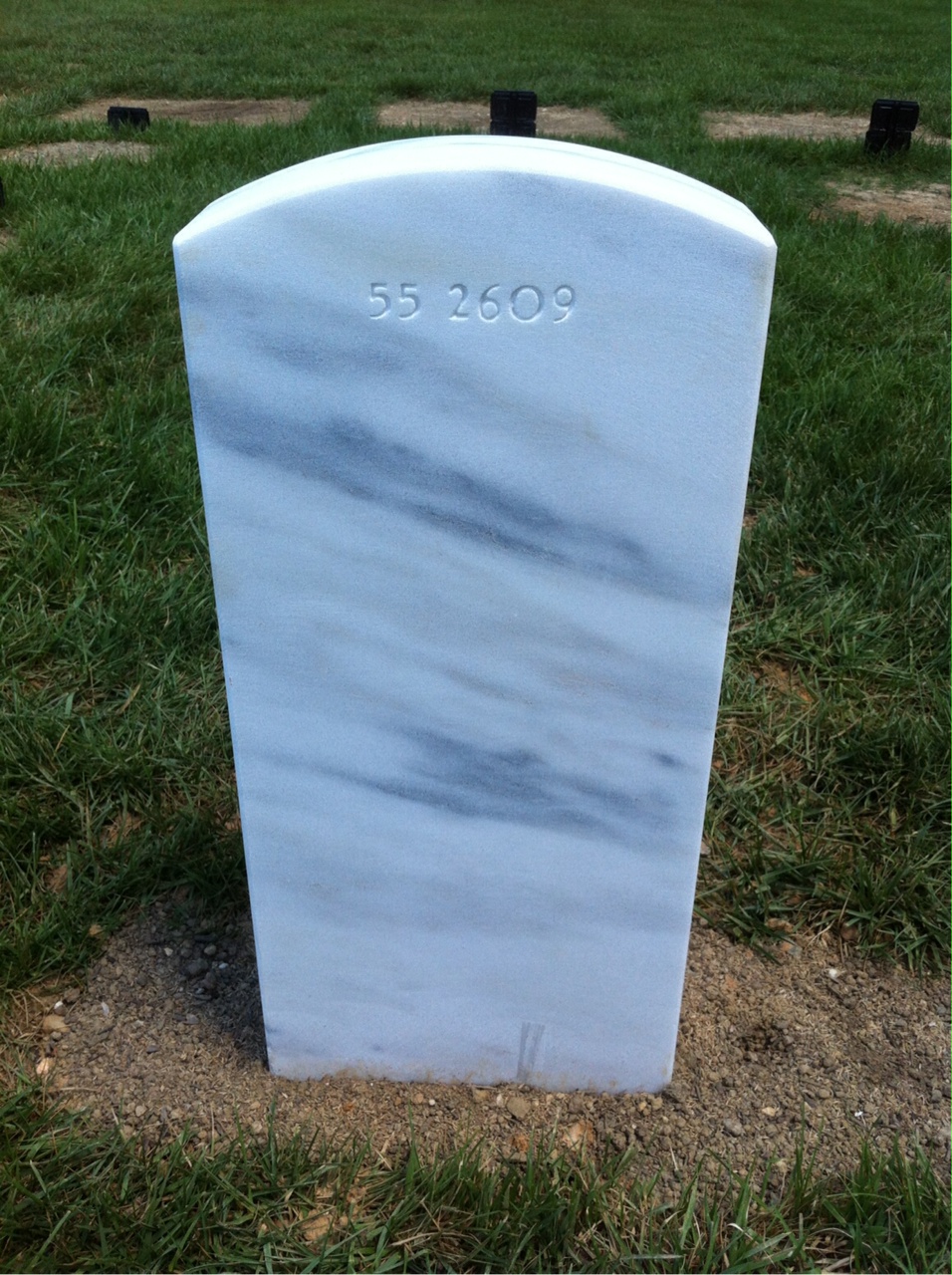 Back of headstone — Ronnie Arthur