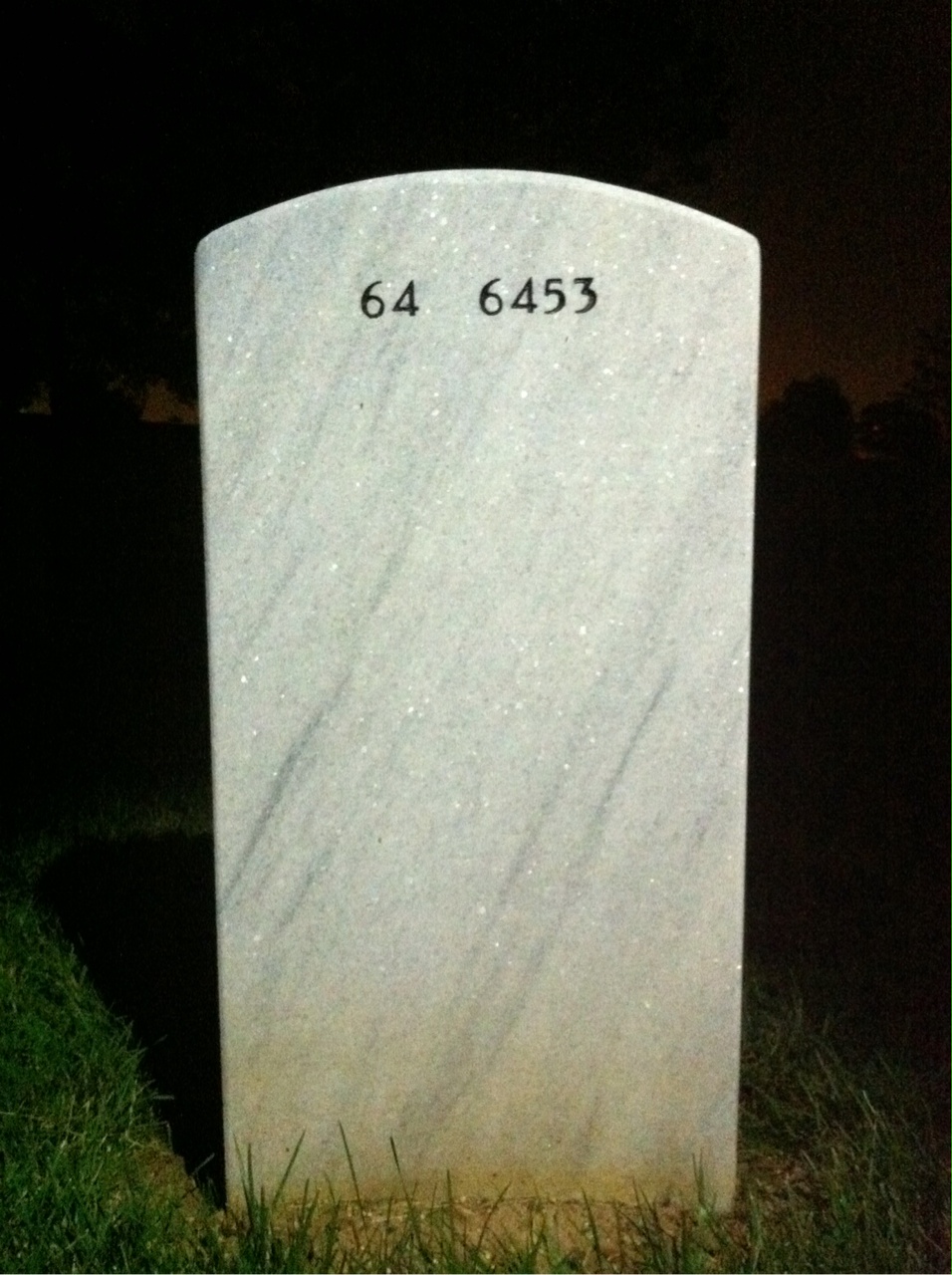 Back of headstone — Kenneth Johnson