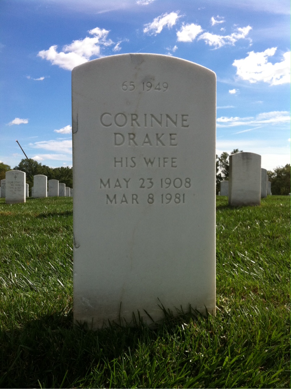 Back of headstone — Robert Moore