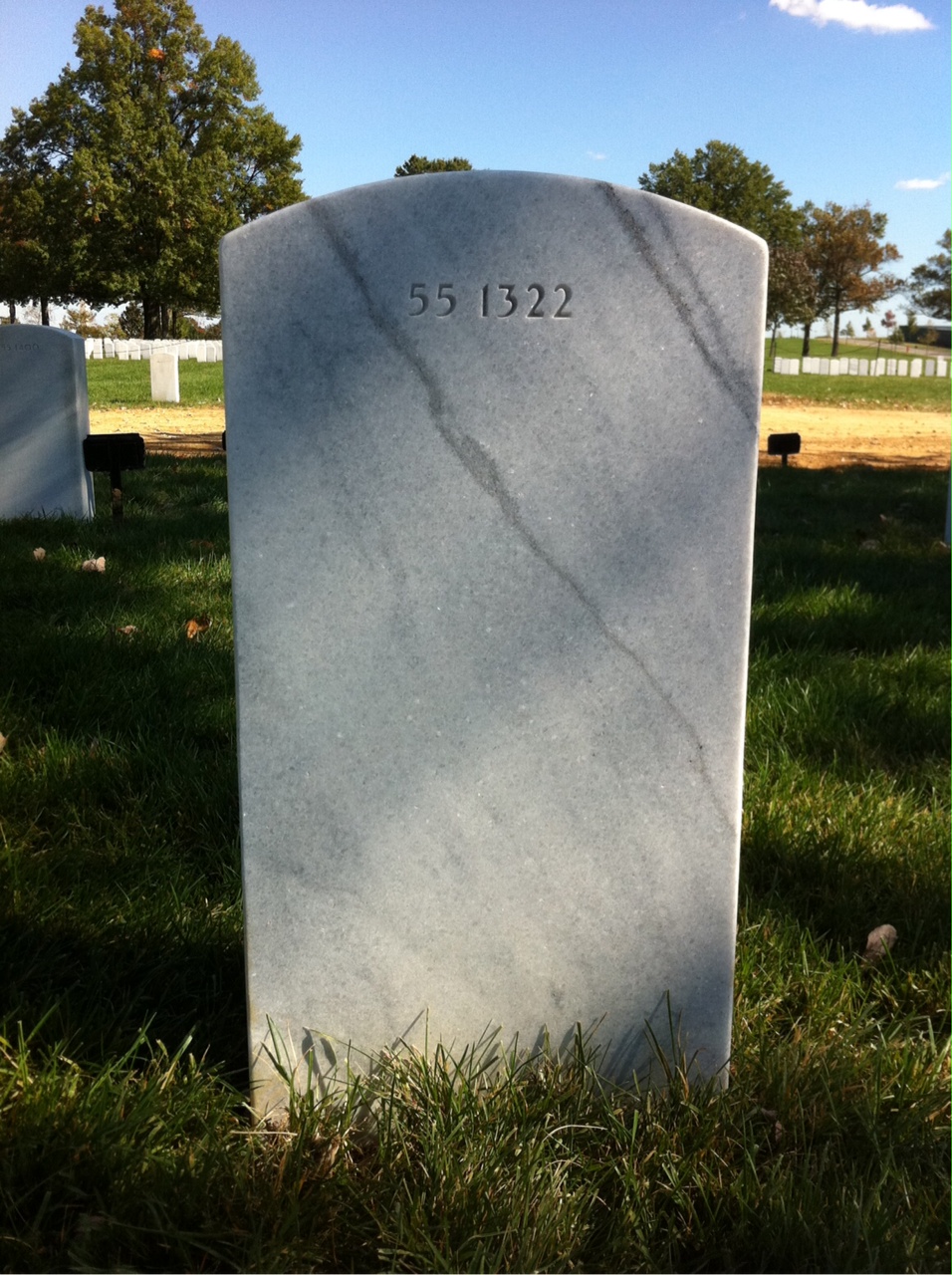 Back of headstone — Thomas E Holmes