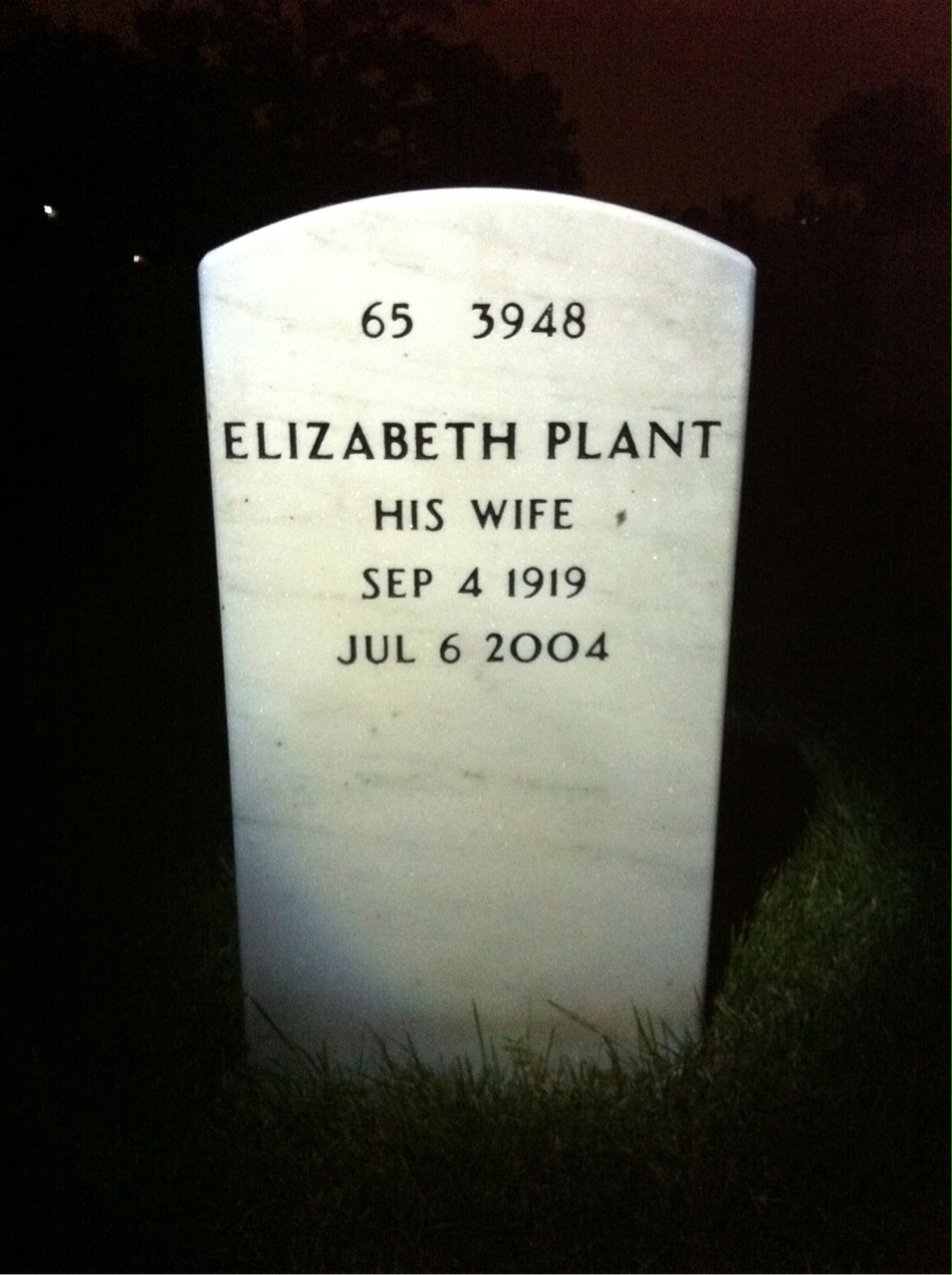 Back of headstone — John King