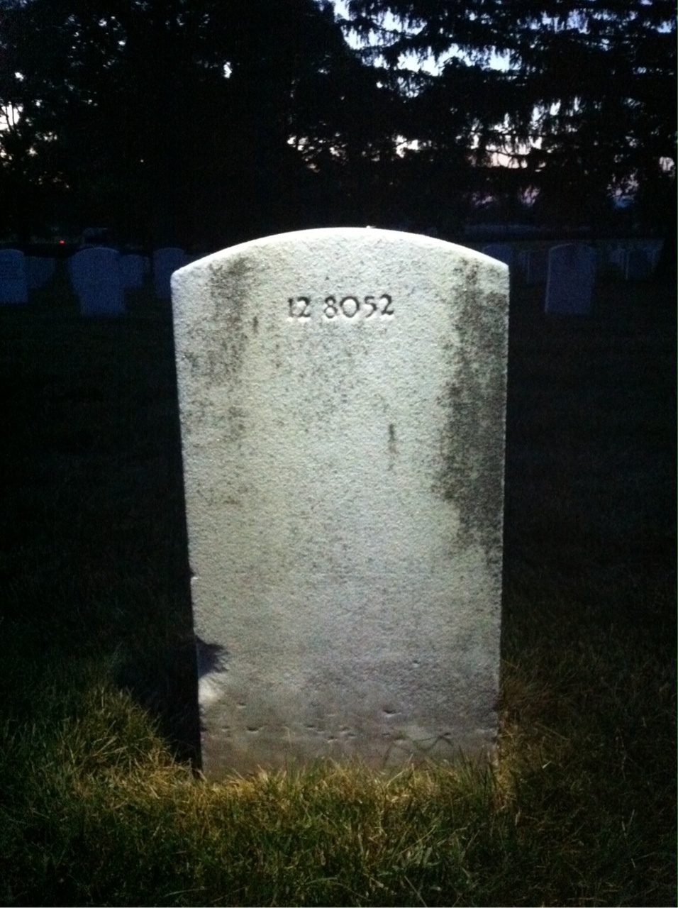 Back of headstone — William F Johnson