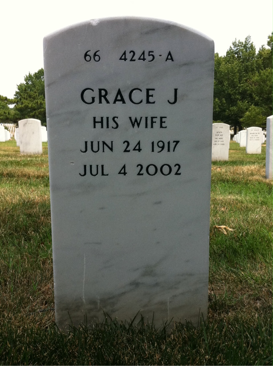 Back of headstone — Frederick Vogt