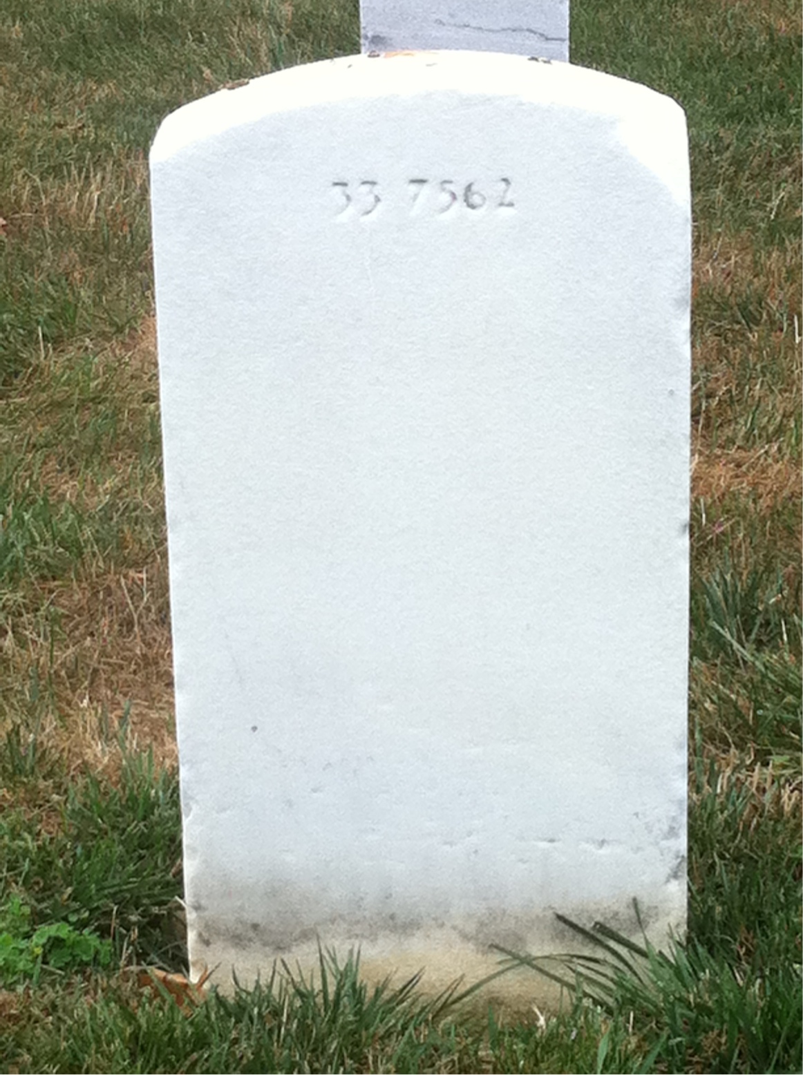 Back of headstone — Ernest Crocker